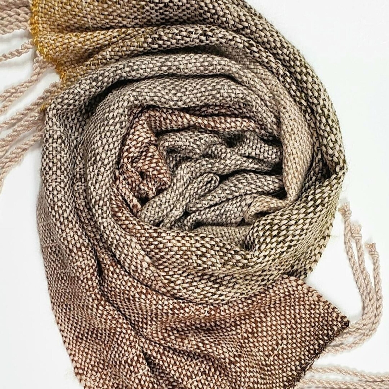 Handwoven Scarf Earth Tones Fringed Woven Scarf Neutral Etsy UK