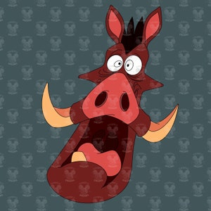 The Lion King Pumbaa Face SVG - COLOR