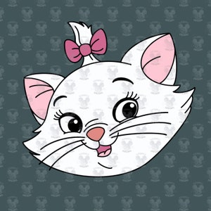 おしゃれキャット マリーの顔 SVG - カラー