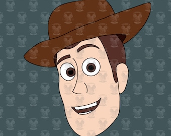 Toy Story Woody Face Outline SVG