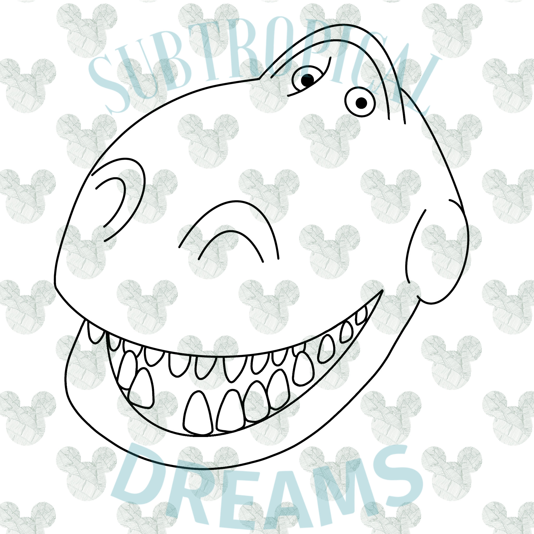 Toy Story Rex Face Outline SVG - Etsy