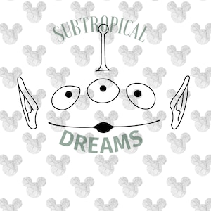 Toy Story Alien Face Outline SVG