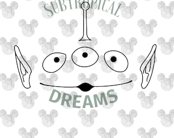 Toy Story Alien Face Outline SVG