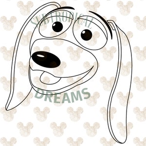 Toy Story Slinky Dog Face Outline SVG