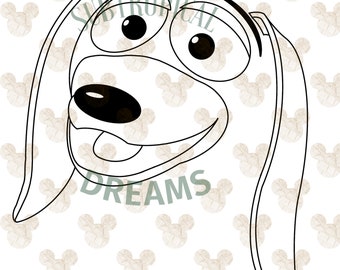 Toy Story Slinky Dog Face Outline SVG