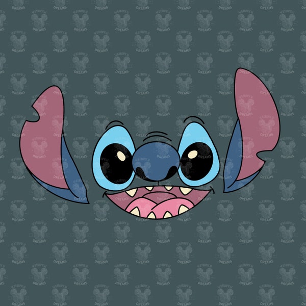 Stitch Face (With Ears) SVG