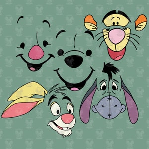 Winnie the Pooh SVG 5 Pack - Poeh Beer, Knorretje, Teigetje, Iejoor en Konijn