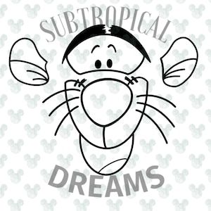 Winnie The Pooh Tigger Face SVG - OUTLINE ONLY