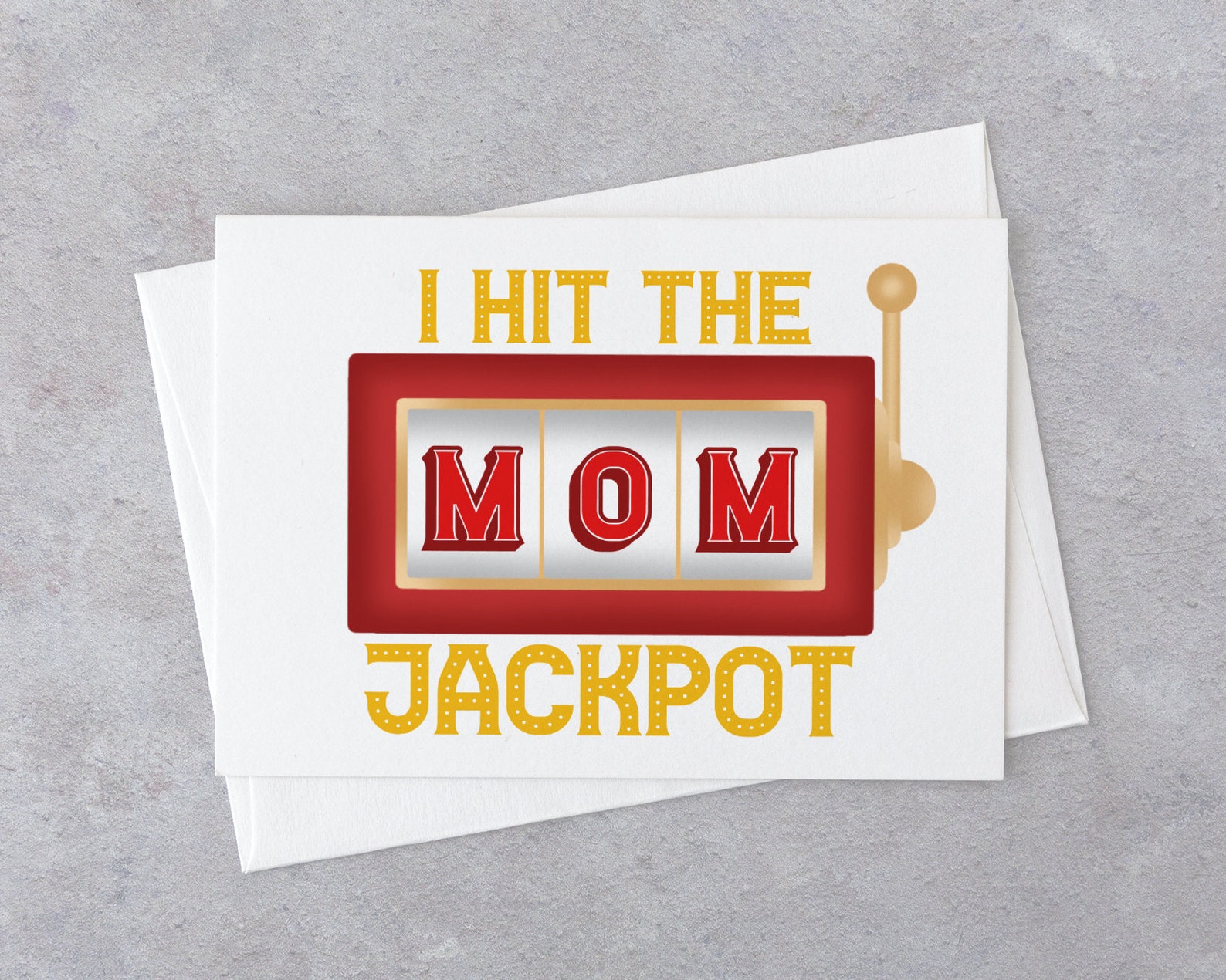 I Hit The Mom Jackpot Card Greeting Handmade Happy Birthday | Etsy