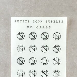 KEINE CARBS Petite Icon Bubbles Translucent Clear Matte Permanent Aufkleber