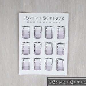 Sticker batterie suivi d'énergie pour agenda carnets de notes calendrier B80
