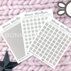 DOORZICHTIGE matte stippen, vierkanten of stroken - JAVA - markeer het of markeer het! Veelzijdige stickers: 12 kleuren beschikbaar B126