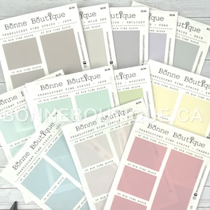 Slot de tempo TRANSLUCENT Matte (Clear Frost) para Hobonichi A5 Cousin Weekly View BLOCOS de 30, 60 ou 90 min disponíveis em 18 lindas cores B194
