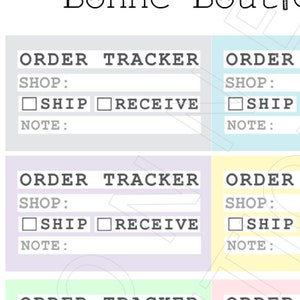 Order Tracker Planner Sticker - Muted Pastels or all Grey - B09