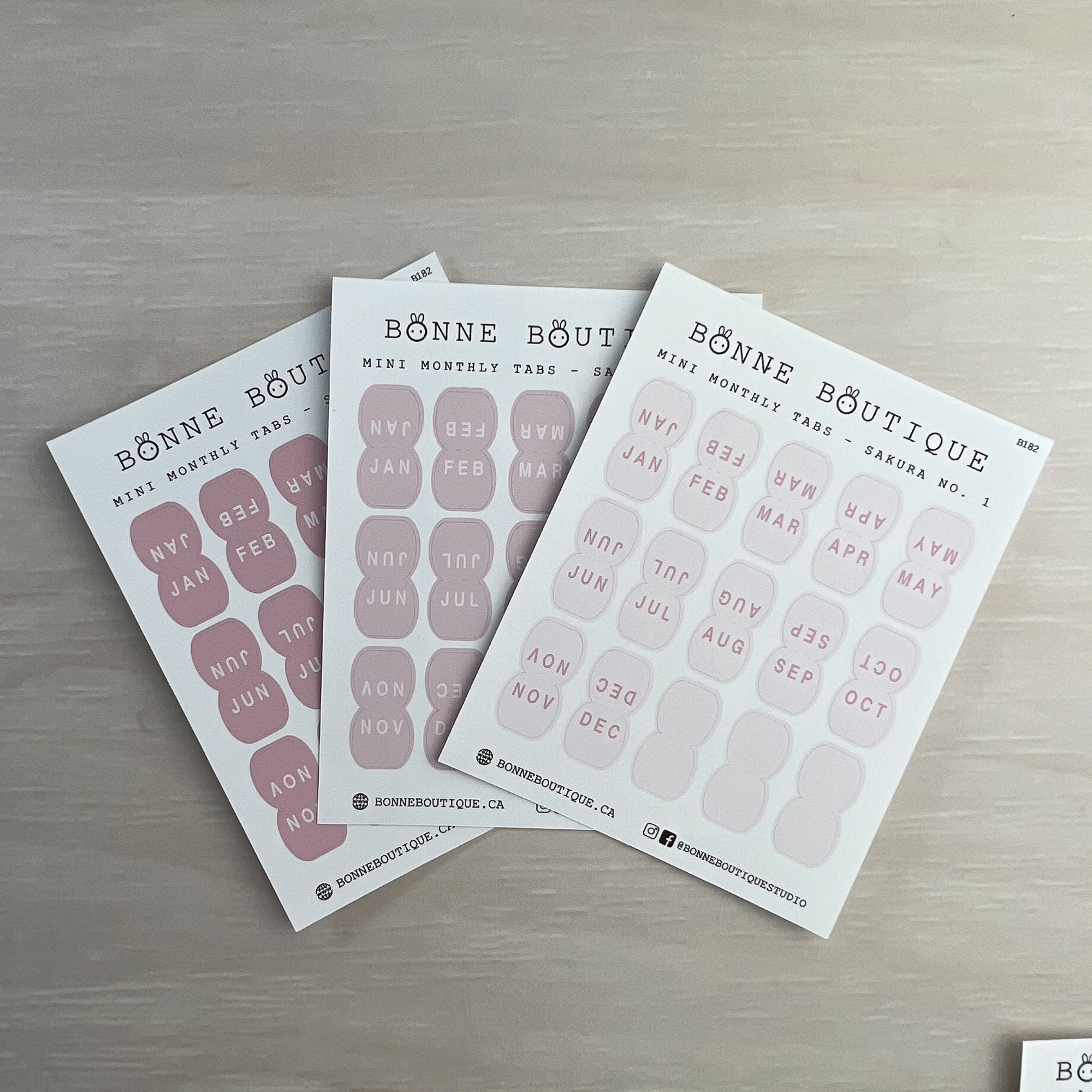 Small Monthly Tab Covers - Set of 36 Stickers