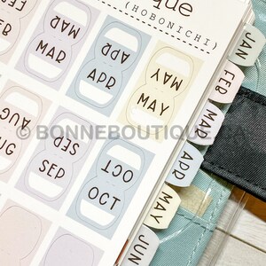 Mini Monthly Tabs Stickers Muted Pastel Color Palette Perforated for Easy & Guided Folding for Planner Notebook Journal ReFormated B20 image 3