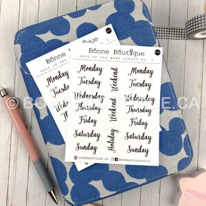 GUIONES: DÍAS de la Semana nº 1 - Lunes a Domingo - Disponible en 2 tamaños B162
