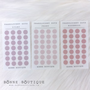 ROSE NEUTRE POINTS translucide 3 couleurs disponibles 6,4 mm/0,25" - Format carte - Sticker mat transparent givré haut de gamme (Piste-Marquage-Rappel-Déco) B216