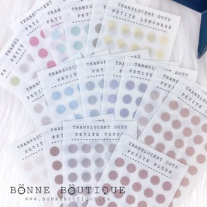 PETITE MATTE PUNKTE - Klar Transluzent Matt - 5,1 mm (.20 ") 18 Farben für Planer, Kalender, Journal - Mark oder Highlight! B204