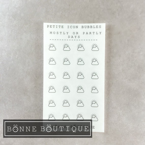 WEATHER ICONS Transparent Stickers Bullet Journal Planner stickers