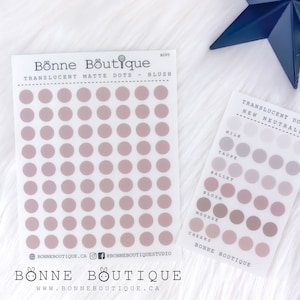 CLEAR DOTS - 6 DOORZICHTIGE kleuren - Heldere neutrale stippen Kleuren 6,4 mm/0,25" stippen Volledig vel of sampler (Track-Mark-Remind-Deco) B205