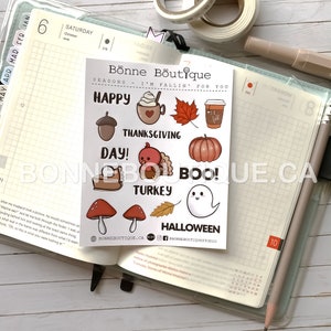 ICH FALLE FÜR DICH! Herbst Herbst Thanksgiving Halloween Geist Truthahn Tag Ahornblätter Kürbiskuchen Gewürztee Latte Pilze - B105