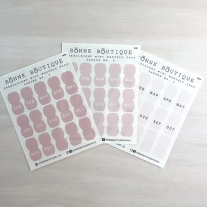 SAKURA LOVE Translucent Clear Matte Mini Monthly Tabs Hobonichi Size - 3 New Colours B182