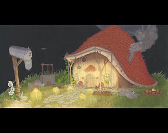Mushroom House Print