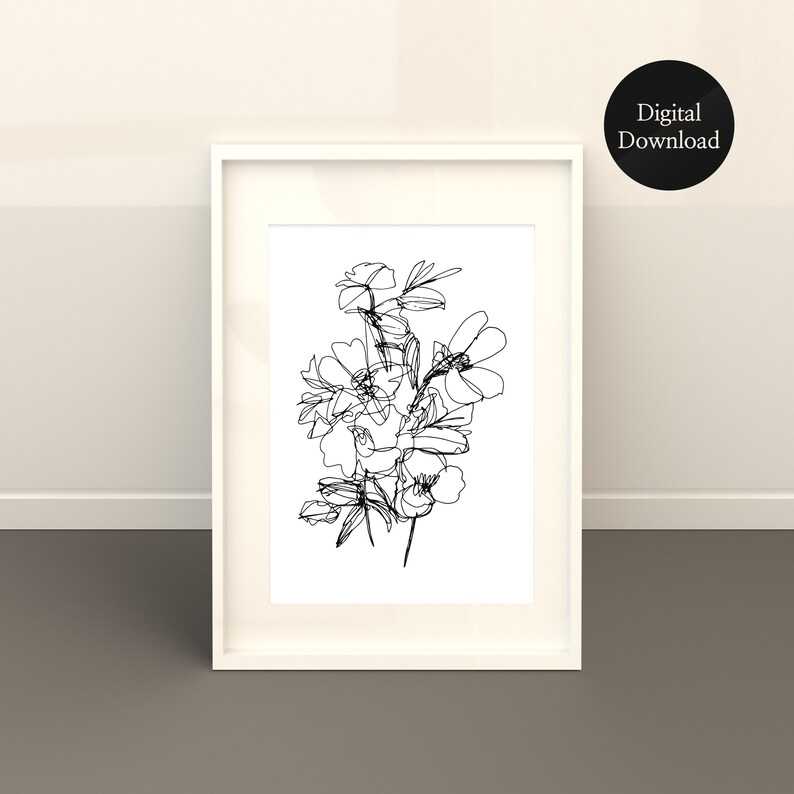 Modern Wall Art Abstract Line Art Living Room Wall Decor Etsy