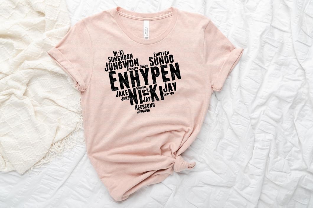 Enhypen Heart Svg, Enhypen Shirt Diy, Ni-ki Svg. Jungwon Svg