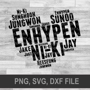 enhypen heart svg, enhypen shirt diy, ni-ki svg. jungwon svg, kpop svg, sunwoon, jay, jake, heeseung, sunghoon, enhypen