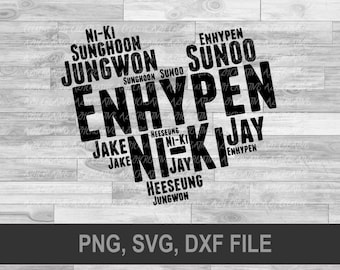 enhypen heart svg, enhypen shirt diy, ni-ki svg. jungwon svg, kpop svg, sunwoon, jay, jake, heeseung, sunghoon, enhypen