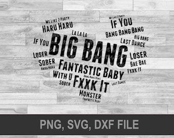 Big Bang Kpop SVG, kpop svg, big bang band svg, gdragon, seungri, gdragon svg, taeyang, daesung, top, Big Bang tshirt diy digital download