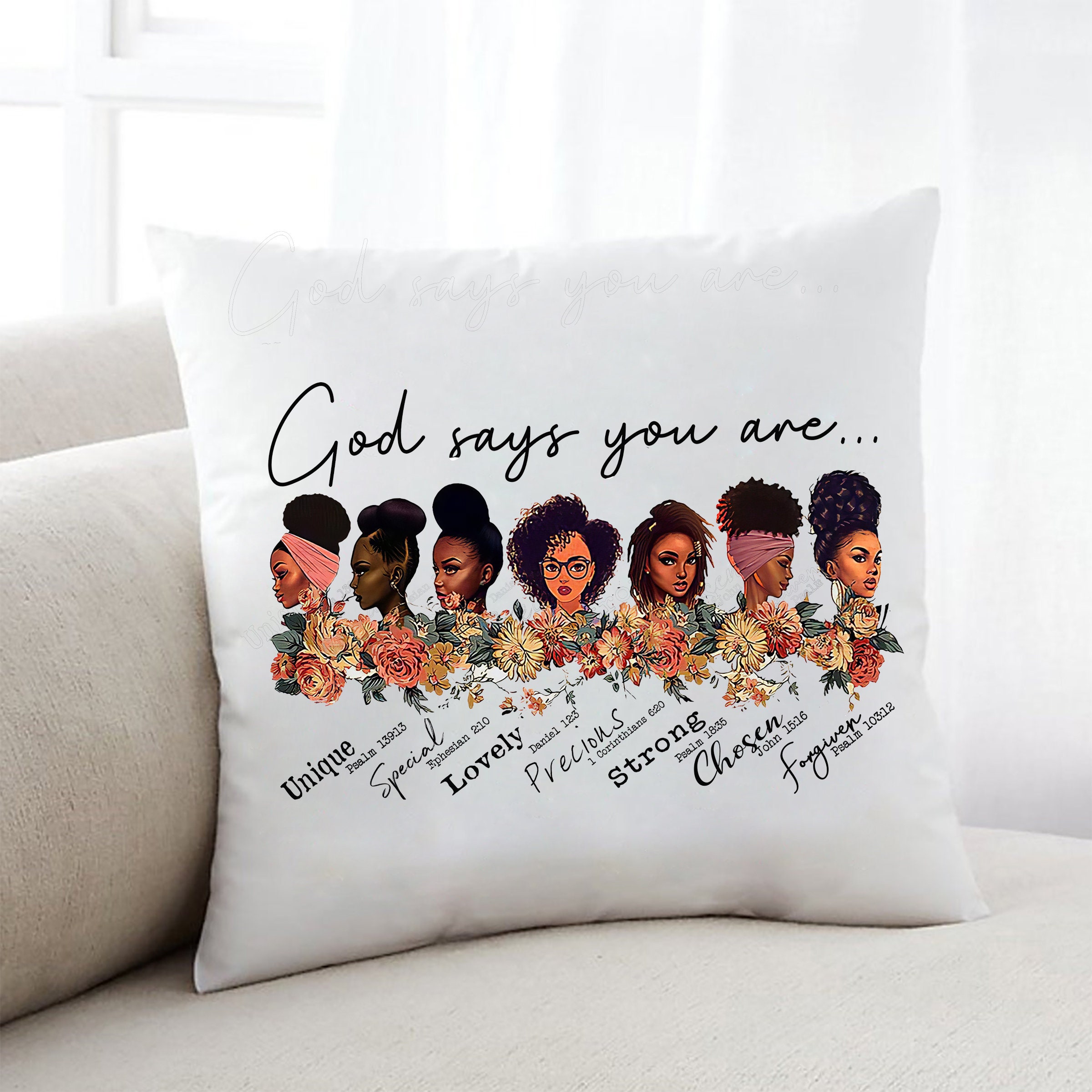 God Says You Are pillow Black Queen pillow African Etsy