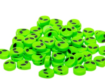 Alien Plastic Beads | Good For Jewellery, Kandi Bracelet | 10+ Pack | Canadian Beads From Canada