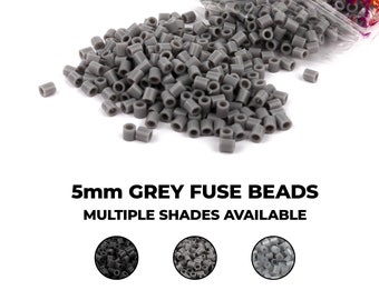 Grey Fuse Beads – 5mm Melty Perler Beads, DIY Craft Supplies