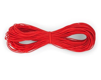 Red Elastic Cord 1mm – Stretchy Polyester Band, Crafts & Masks (20-200 Yards)