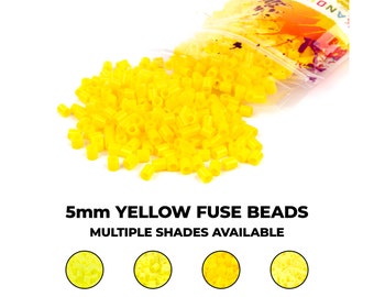 Yellow Fuse Beads – 5mm Melty Perler Beads, DIY Craft Supplies