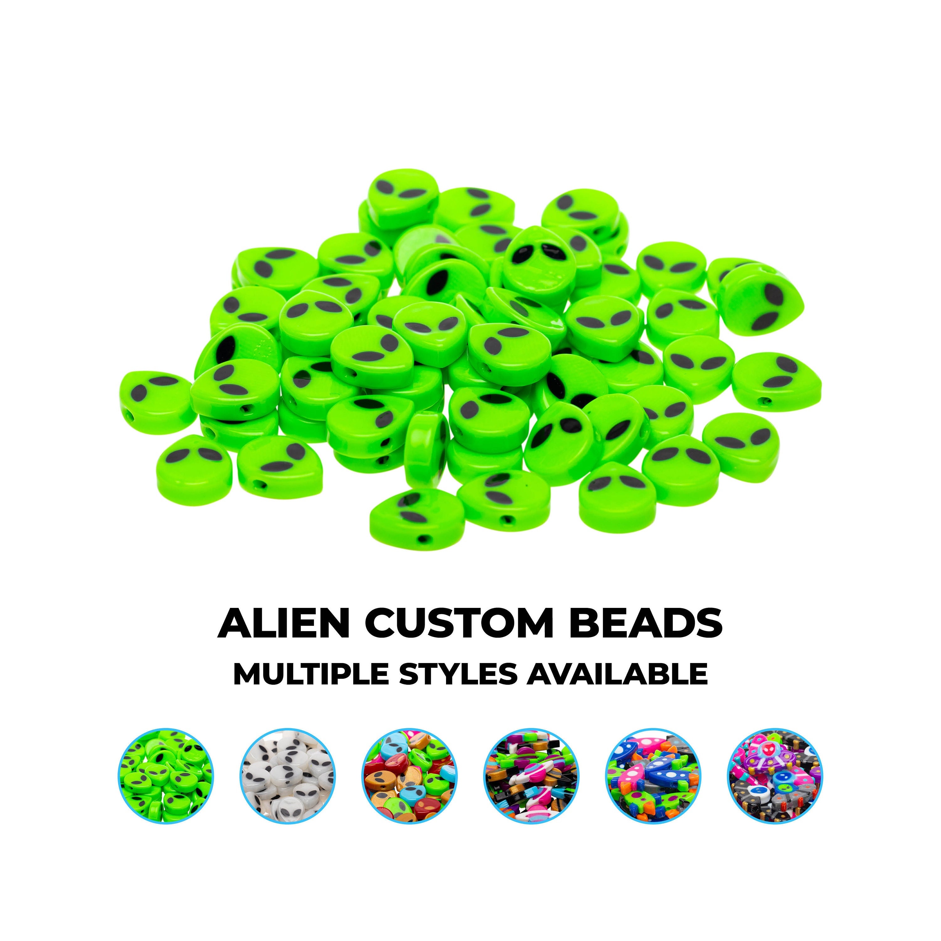Alien Plastic Beads | Kandi Rave Bracelet Jewelry Supplies - Etsy