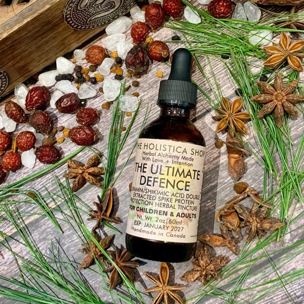 The Ultimate Defence | Double Extracted Spike Protein Defence Herbal Tincture | Shikimic Acid/Suramin| Children & Adults | White Pine Needle