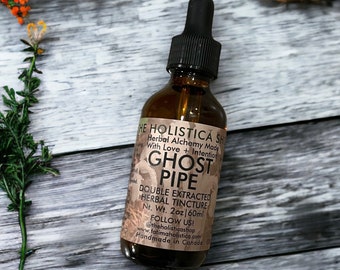 DOUBLE EXTRACTED Ghost Pipe Herbal Tincture | Monotropa Uniflora | Organic Ontario Wildcrafted