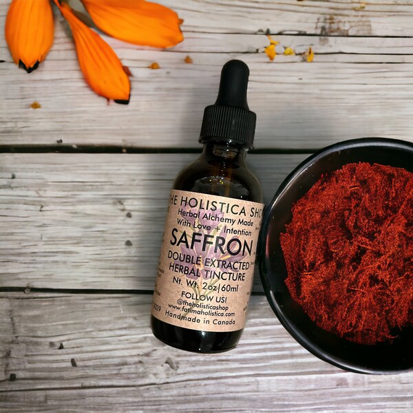 DOUBLE EXTRACTED | Organic Saffron Herbal Tincture | Mediterranean Premium Quality | Crocus sativus | High Quality