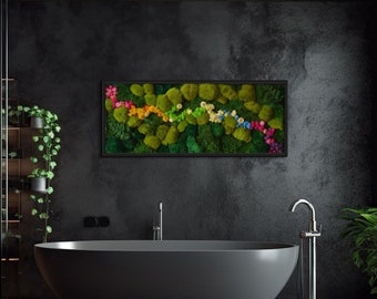 Christmas Gift Led Design, Wall Art, Preserved Moss, Lighted Moss Wall, Beautiful Preserved Moss Artwork's with LED Lights, Live Moss LED