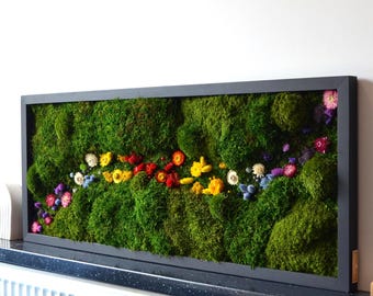 NEW! Bloom Moss Wall Art | Preserved Moss Artwork | Natural Green Wall Decor | Modern Botanical Art | Organic Moss Frame |