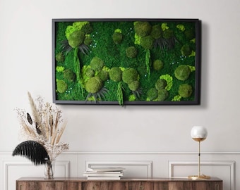 TERRA X MOSS ART - Preserved Moss art, (Without lamp) Maintenance-free plant decoration, Moss wall decoration