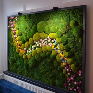 Wandkunst aus konserviertem Moos, beleuchtete Mooswand, wunderschöne Kunstwerke aus konserviertem Moos mit LED-Lichtern, Live Moss LED