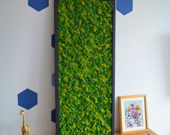 Kunst aan de muur. Natuur kamer decor. Moderne kunst aan de muur Echt mos. Mos frame. Chartreuse groene Moss Wall. Botanische kunst.