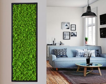 Wall Art.Nature Room Decor. Modern wall art Real Moss. Moss frame. Chartreuse green Moss Wall .Botanical Art.