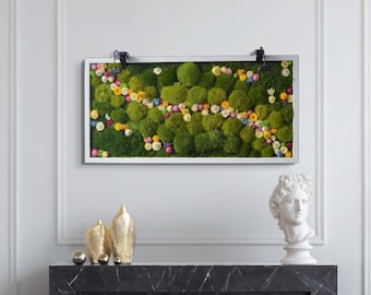NEW Art! Colorfull Moss Art, Amazing Art, Wall Art Preserved, Moss Lighted Moss Wall Beautiful Preserved Moss Artwork's