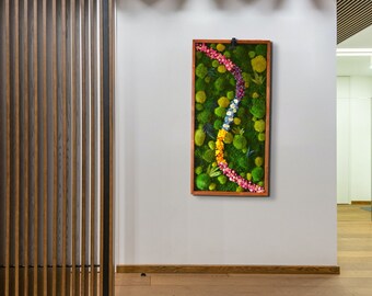 Summer Premium, With Led Light. Moss Wall. Moss Bild. Moss art led Modern wall art. Moss frame. Chartreuse green Moss Wall. Bild von Moos.